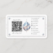 Carte De Visite Code QR Crystal iridescent Moonstone pour les rése (Dos)