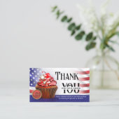 Carte De Visite Code QR Cupcake Drapeau USA Merci pour votre comma (Debout devant)