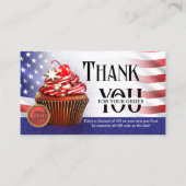 Carte De Visite Code QR Cupcake Drapeau USA Merci pour votre comma (Devant)