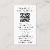 Carte De Visite Code QR d'agent de signature de notaire élégant et (Dos)