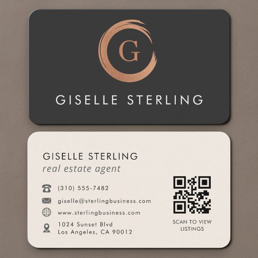 Carte De Visite Code QR d'agent immobilier