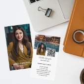 Carte De Visite Code QR d'agent immobilier de collage photo modern