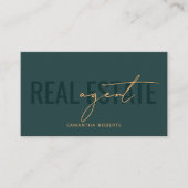 Carte De Visite Code QR d'agent immobilier moderne vert (Devant)