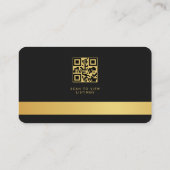 Carte De Visite Code QR d'agent immobilier noir or (Dos)