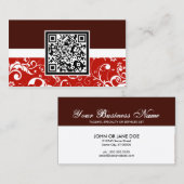 Carte De Visite code QR damask professionnel (Devant / Derrière)