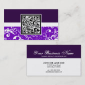Carte De Visite code QR damask professionnel (Devant / Derrière)