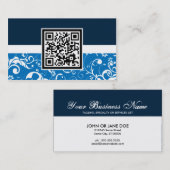 Carte De Visite code QR damassé professionnel (Devant / Derrière)