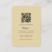 Carte De Visite Code QR Dame Patronne Léopard Noir et Or (Dos)