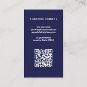 Carte De Visite code QR d'ananas bleu (Dos)