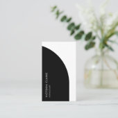 Carte De Visite Code Qr d'arc noir et blanc vertical consultant (Debout devant)