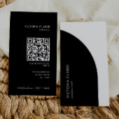 Carte De Visite Code Qr d'arc noir et blanc vertical consultant