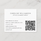 Carte De Visite Code QR d'art de ligne de portrait de visage abstr (Dos)