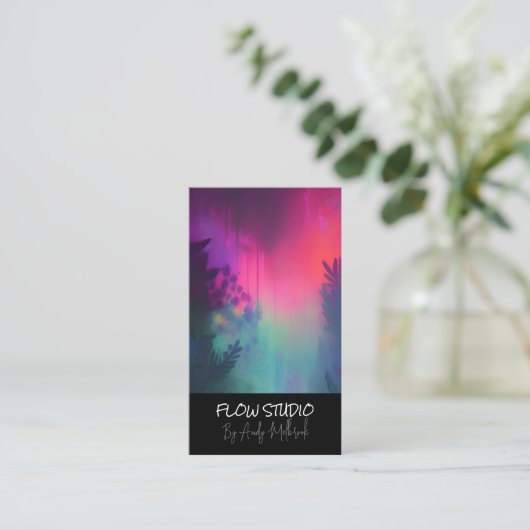 Carte De Visite Code QR d'art fluide vibrant modifiable (Debout devant)