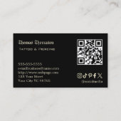 Carte De Visite Code QR d'artiste de tatouage  (Dos)