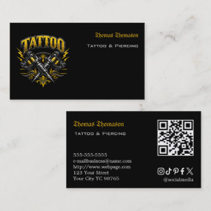 Carte De Visite Code QR d'artiste de tatouage 