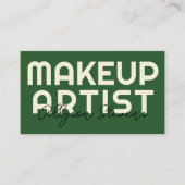 Carte De Visite Code QR d'artiste en maquillage rétro gras vert (Devant)