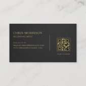 Carte De Visite Code QR d'artiste enregistreur Black Gold (Dos)