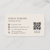 Carte De Visite Code QR d'artiste maquilleuse (Dos)