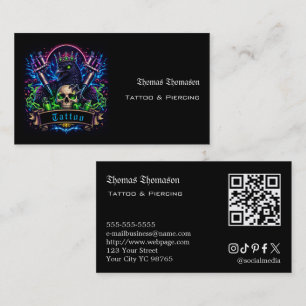 Carte De Visite Code QR d'artiste tatoueur 