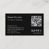 Carte De Visite Code QR d'artiste tatoueur (Dos)
