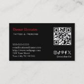 Carte De Visite Code QR d'artiste tatoueur (Dos)