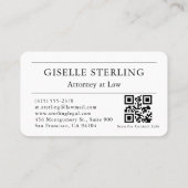 Carte De Visite Code QR d'avocat (Dos)