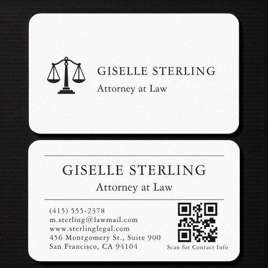 Carte De Visite Code QR d'avocat