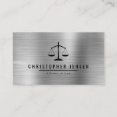 Carte De Visite Code QR d'avocat échelles noires Métal brossé arge (Devant)