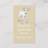 Carte De Visite Code QR de baby-sitter Cœur de Chèvre Blanche Mign (Devant)