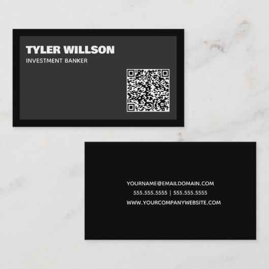 Carte De Visite Code QR de Banquier d'Investissement (Devant / Derrière)