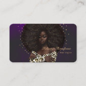 Carte De Visite Code QR de beauté de la Reine Noire (Devant)