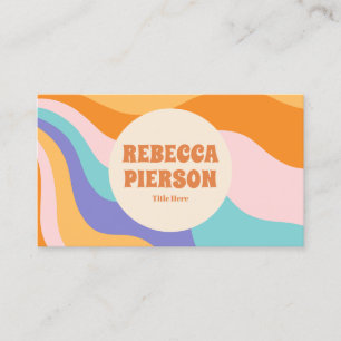 Carte De Visite Code Qr de Boho Super coloré rétro