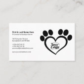 Carte De Visite Code QR de bon de réduction Patte d'animal (Dos)
