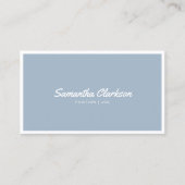 Carte De Visite Code QR de bordure de script bleu foncé simple (Devant)