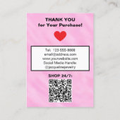 Carte De Visite Code QR de Boucles d'Oreilles Aquarelle Rose Blanc (Dos)