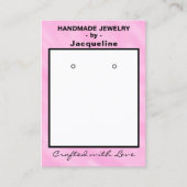 Carte De Visite Code QR de Boucles d'Oreilles Aquarelle Rose Blanc (Devant)