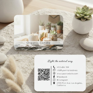 Carte De Visite Code QR de Bougie Naturelle Organique Faite à la M
