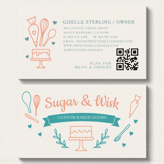 Carte De Visite Code QR de boulangerie