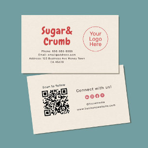 Carte De Visite Code QR de boulangerie audacieux et prêt pour la m