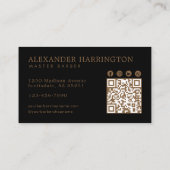 Carte De Visite Code QR de Bronze Bear du Salon de Coiffure Profes (Dos)