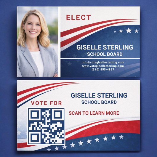Carte De Visite Code QR de campagne électorale pour l'élection du