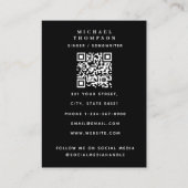 Carte De Visite Code QR de chanteur musicien photo mannequin (Dos)