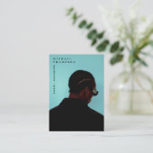 Carte De Visite Code QR de chanteur musicien photo mannequin (Debout devant)