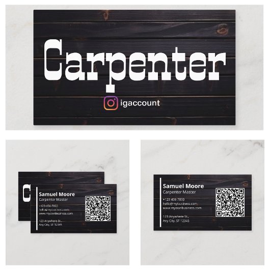 Carte De Visite Code QR de charpentier