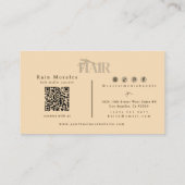 Carte De Visite Code QR de ciseaux de coiffeur de ton blond chic (Dos)