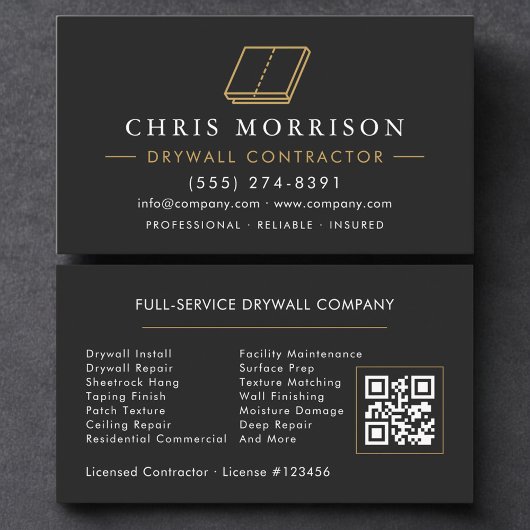 Carte De Visite Code QR de cloison sèche