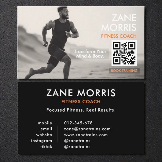 Carte De Visite Code QR de coach de fitness