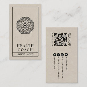 Carte De Visite Code QR de coach en santé holistique moderne