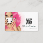 Carte De Visite Code QR de coiffeur (Devant)