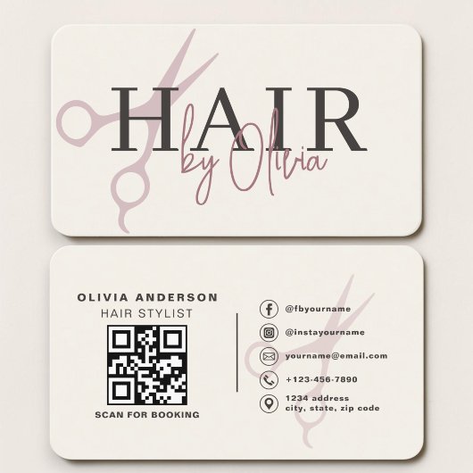 Carte De Visite Code QR de coiffeur
